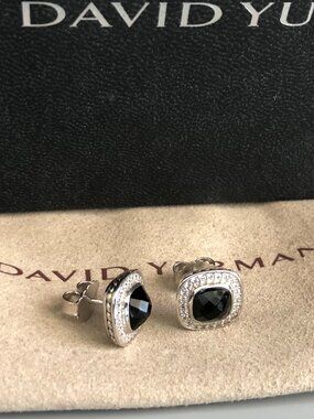 David Yurman Albion® Stud Earrings in Sterling Silver with Black Onyx